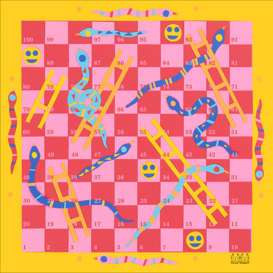 Snakes and ladders board game