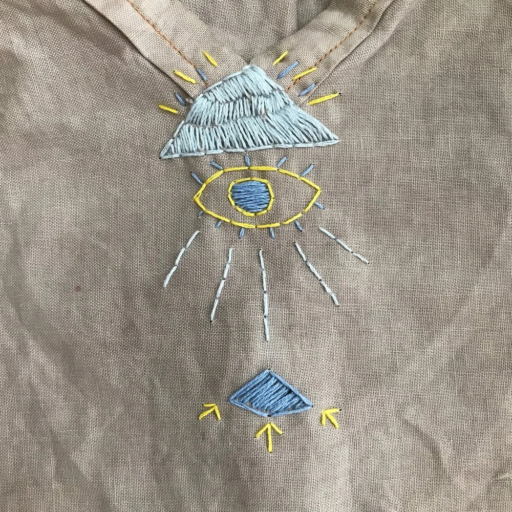 DRIP DYE AND EMBROIDERY