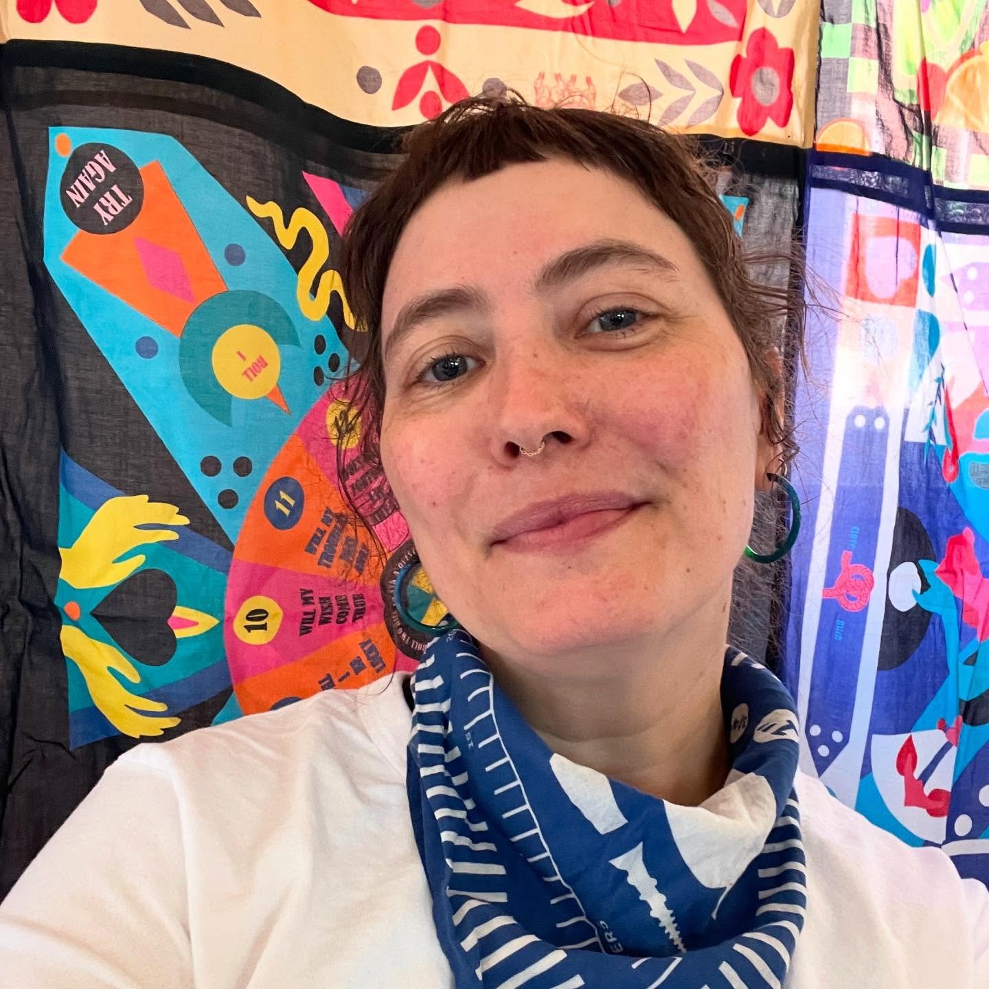 50th anniversary BLOCK PARTY 🎉@momaps1 with @fadmarket til 6 today 
.
Art, people who make art, and a beautiful sun shine day for a visit 🎉
.
.
.
#bandana #bandanastyle  #boardgame #travelgame #playgames #playgameswithme #fourrabbit
