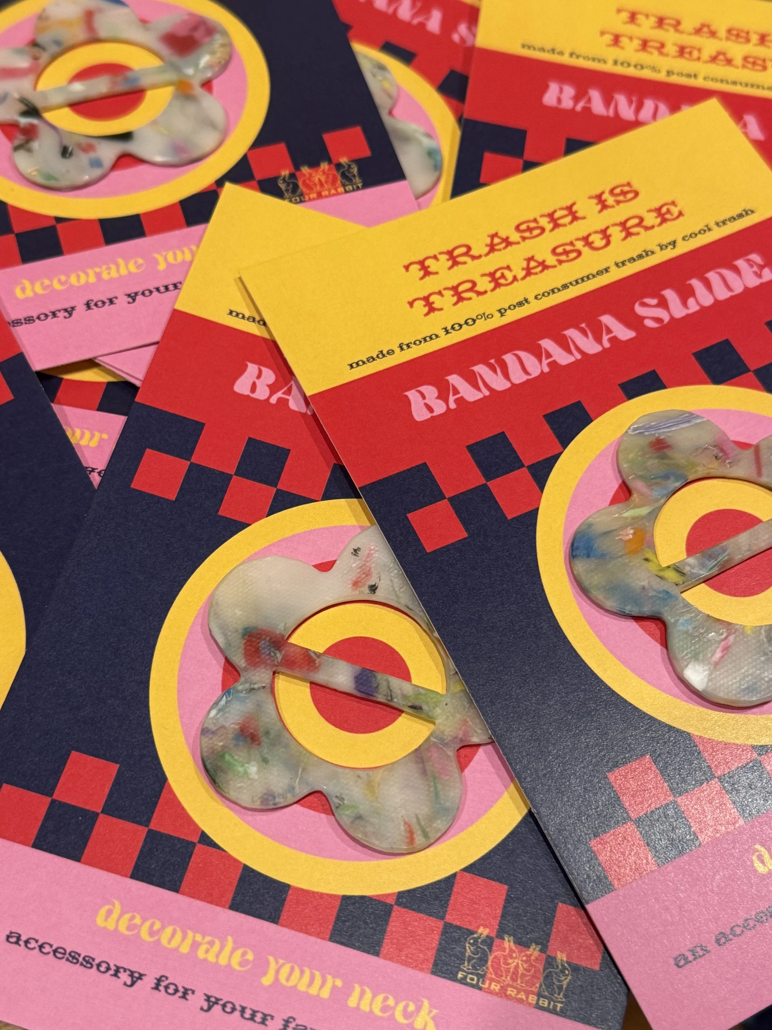 Bandana slide on colorful packaging card