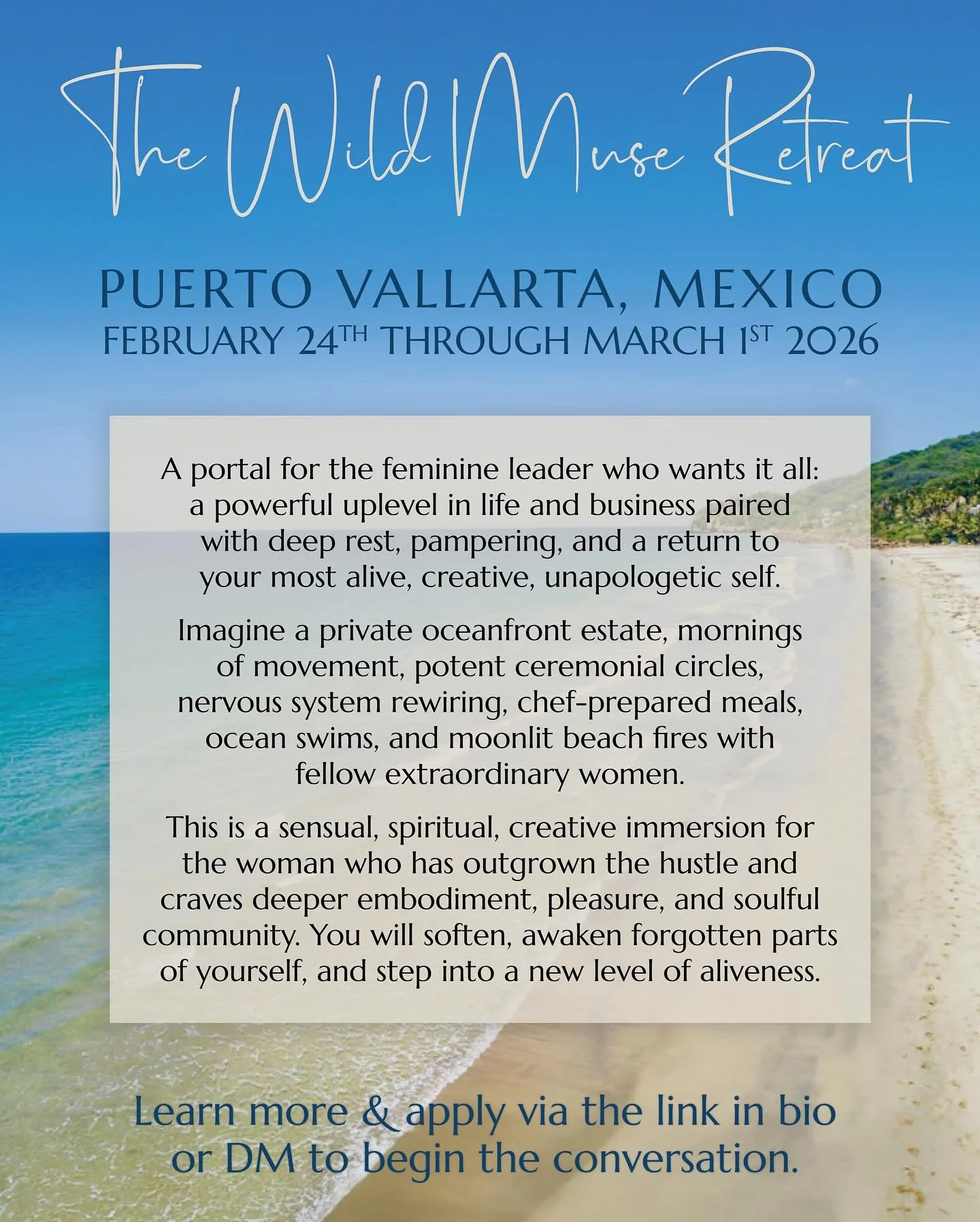 Like many retreat leaders, I wait until I'm called to bring women together again. ￼ This  creation, The Wild Muse Retreat, has been formulating for over a year and I can't wait to see the circle of that gathers for this experience. 

I am a feminine 