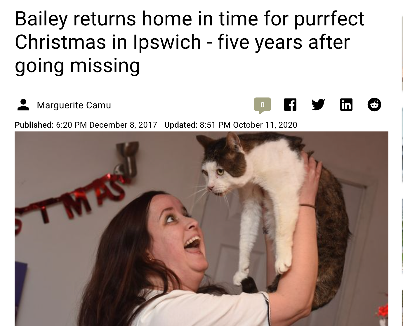 The East Anglian Daily Times is an award-winning local newspaper in the UK. This news article, which I found through word-of-mouth, interviewed in-person, and wrote at pace, made it to the front page as a light-hearted alternative to the seriousness 