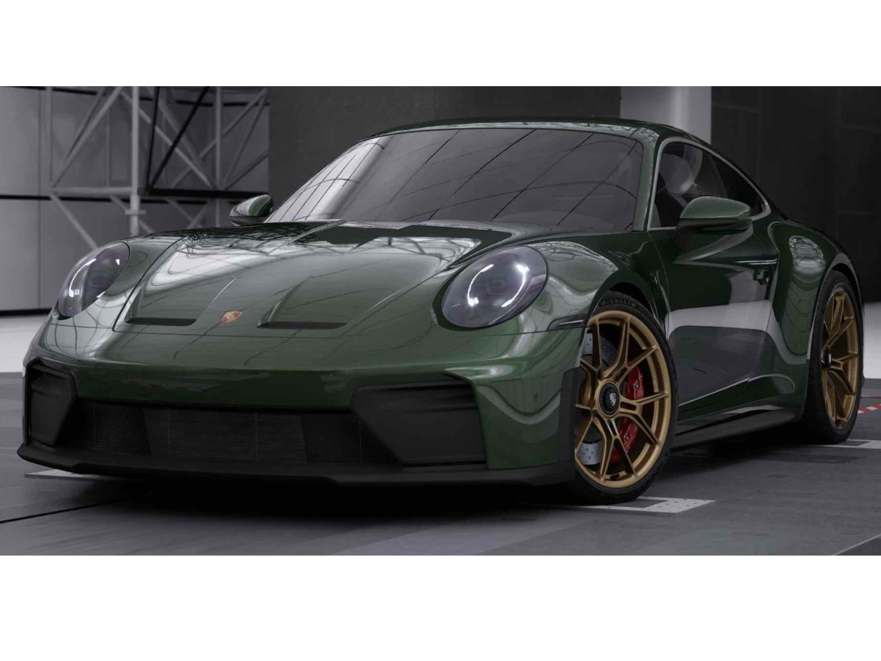 2026 Porsche 911 GT3 Touring in green with gold w