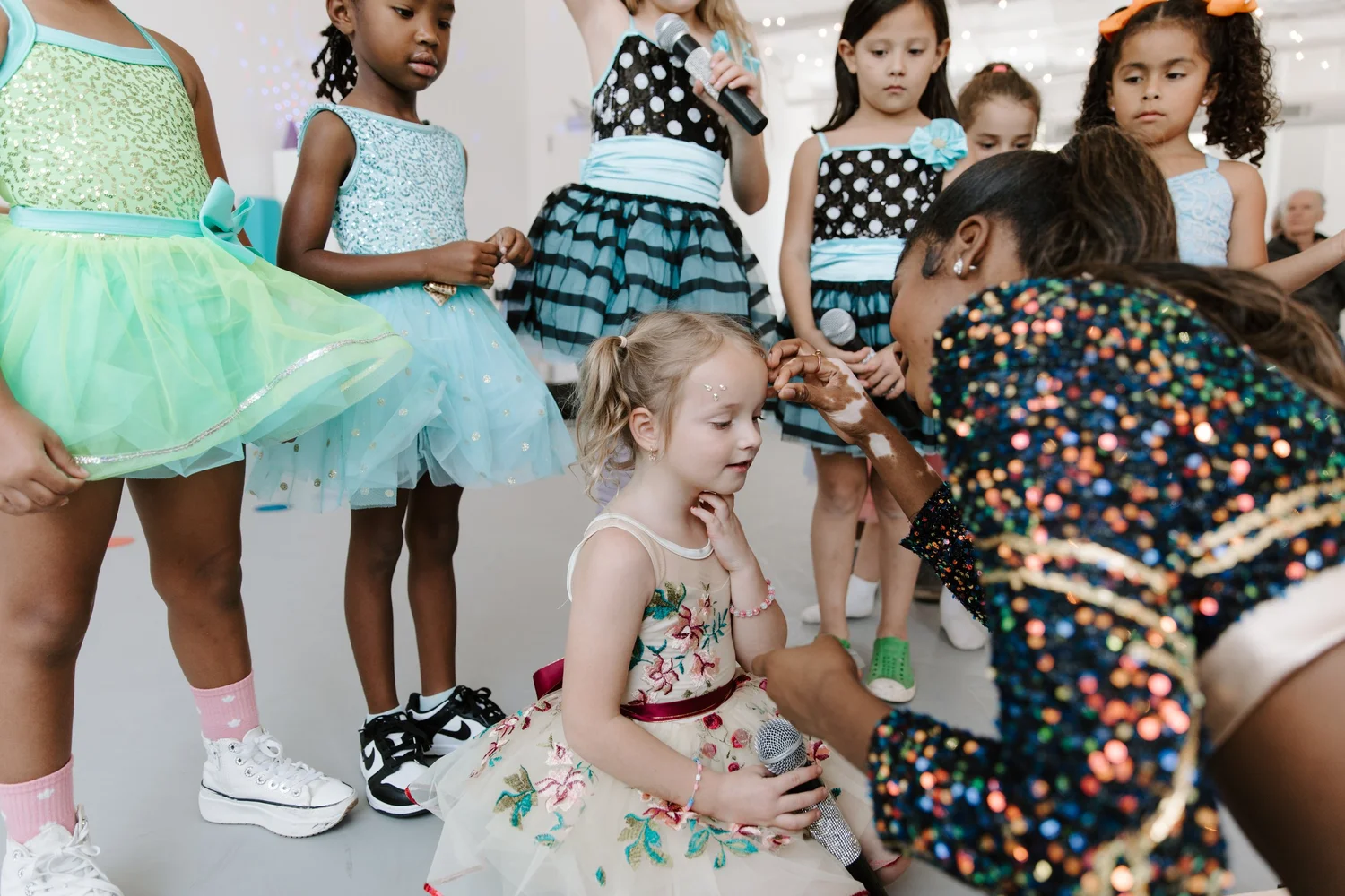 Kids dancing at a K-Pop birthday party