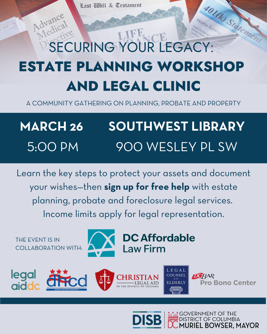"Securing Your Legacy: A Community Gathering on Planning, Probate, and Property" 