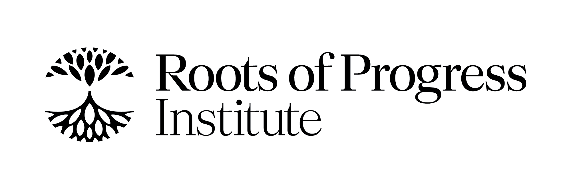 Logo of Roots of Progress Institute featuring a stylized tree with roots and branches