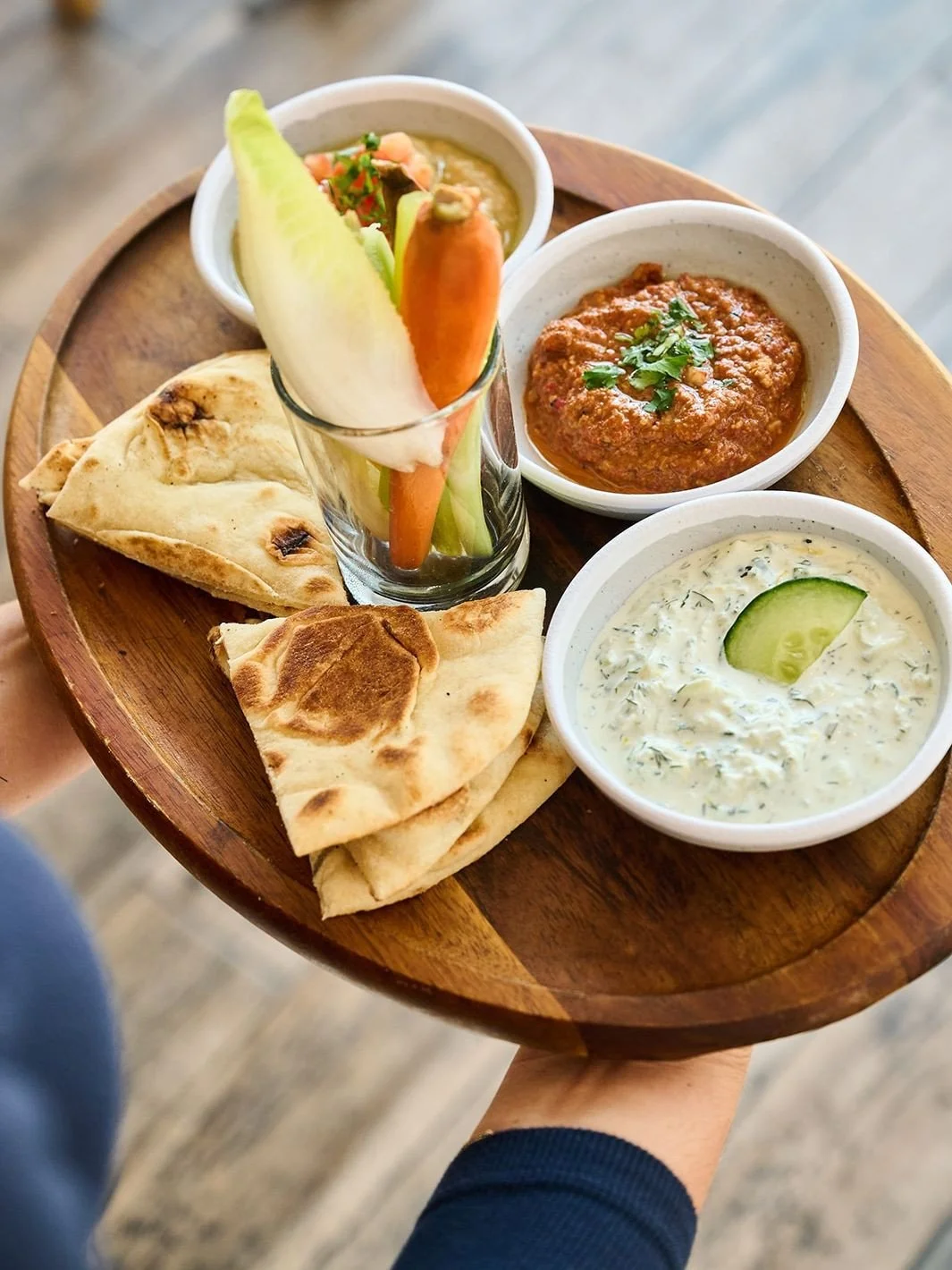Served by the lake.