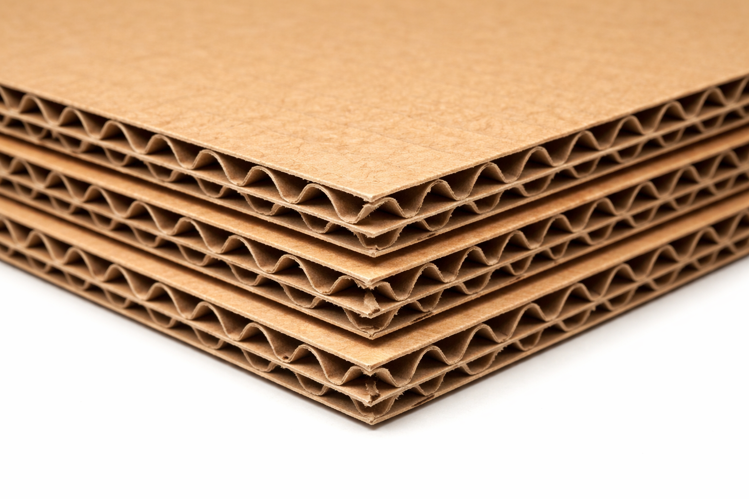 Stack of Doublewall Corrugated Cardboard.