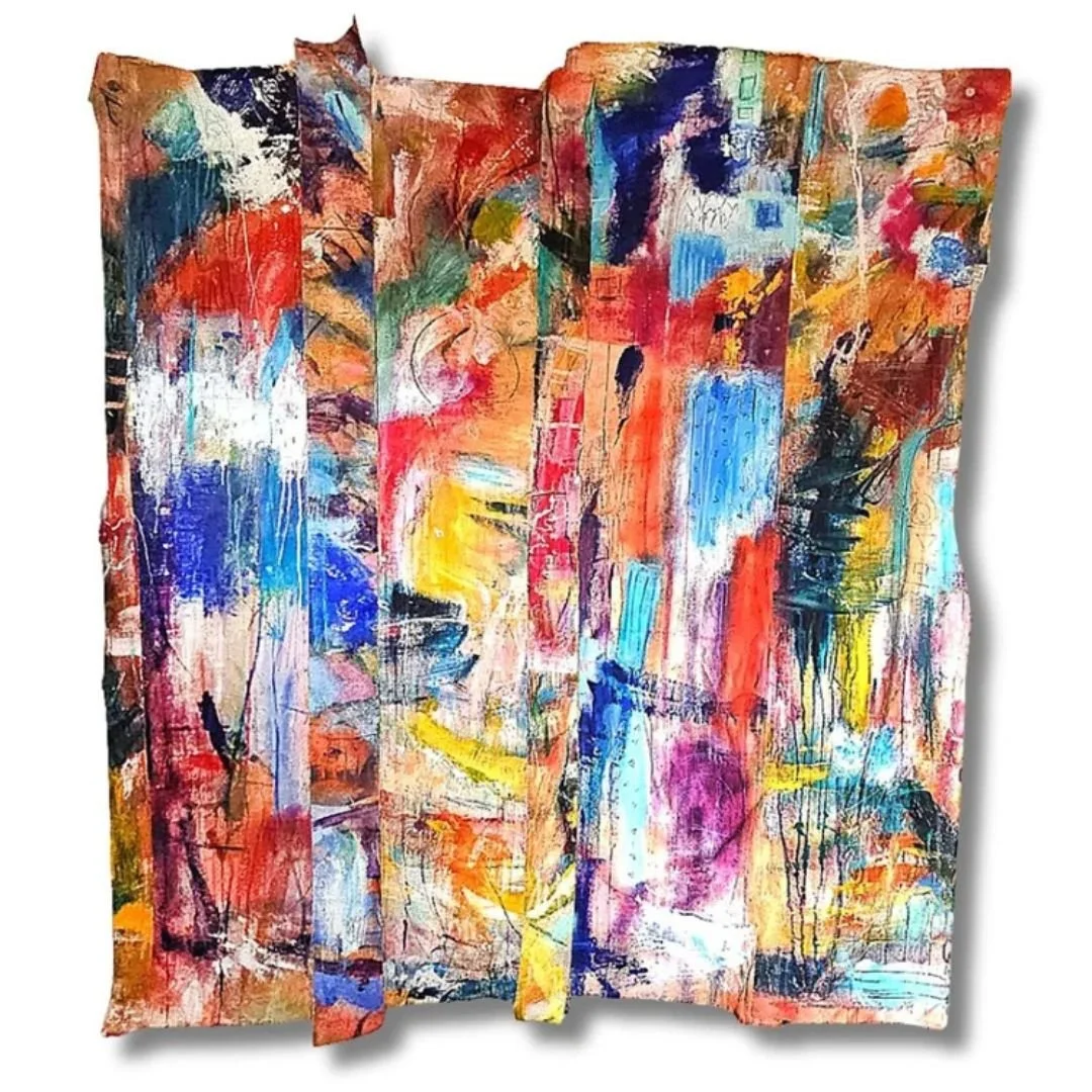 "THRESHOLDS" - 62" x 54" - Mixed Media on Assembled Raw Canvas