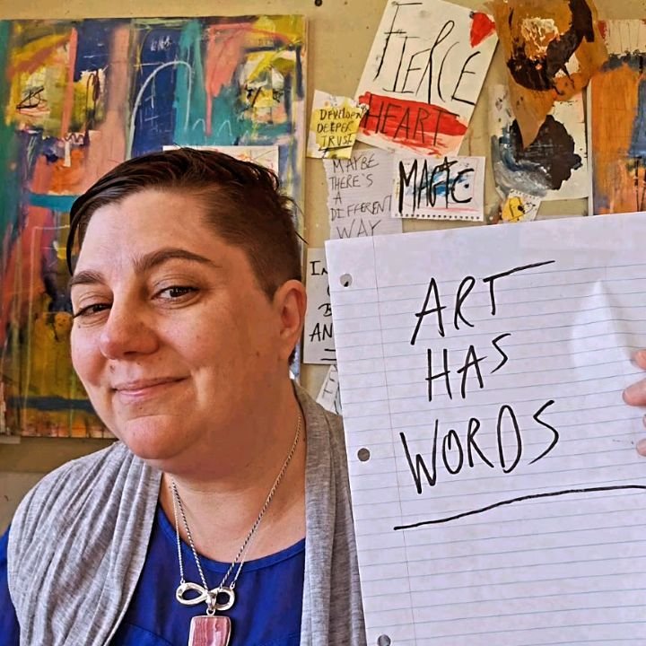 JUST GOING WITH IT
.
.
(day 74)

Got to keep it interesting, right?&nbsp;

It's not perfect but it's the process --- feeling the need to express more and more so, as I was working on the next few works on paper this morning -- words were just flowing