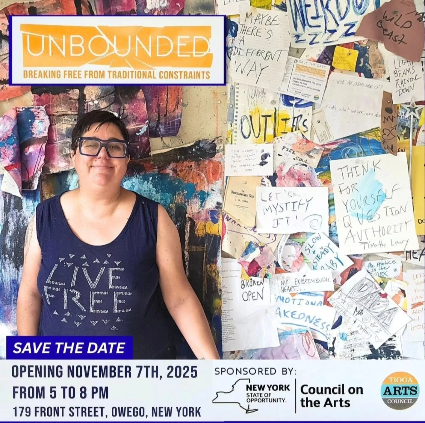 OPENING FRIDAY NOVEMBER 7th - My 2nd Solo Show This Year!

&quot;UNBOUNDED - BREAKING FREE FROM TRADITIONAL CONSTRAINTS&quot;
.
I am in a pretty good place with things at the moment, in fact, so good when I got the work together, I said I think there