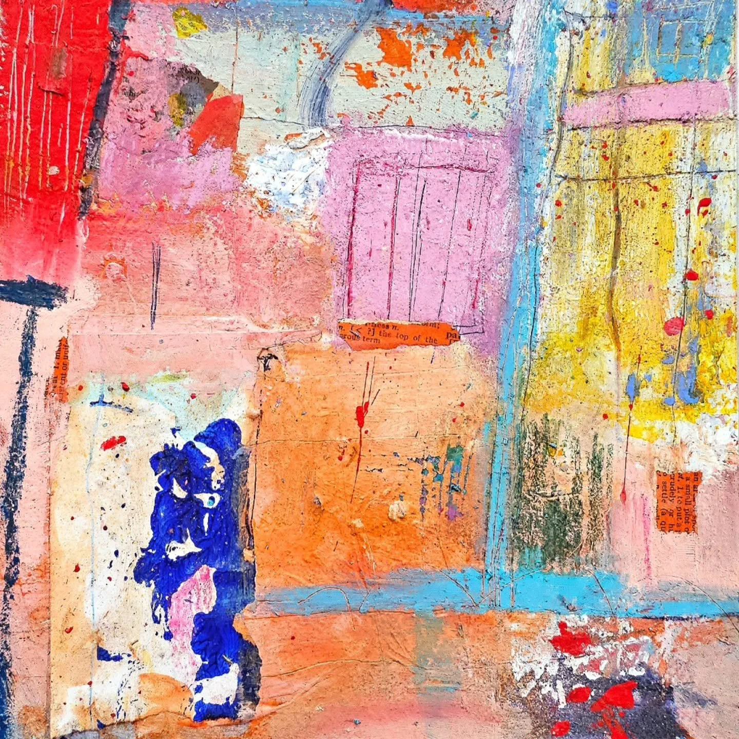 LIONHEARTED - 8" x 8" - MIXED MEDIA/COLLAGE on PAPER, 2026
.
I've been working on creating about&nbsp;12 small works on paper -- if you are interested you can see some of my process of building these over on my You Tube Channel at Natalie D