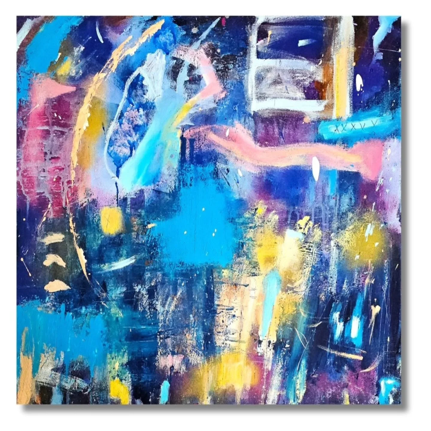 INFINITE TENDERNESS
24" x 24" Acrylic on Canvas

Everything is starting to coalesce and collide with the art I create and visions I hold. My intuitive, sensitive/sensory feeling nature has often left me feeling like an outsider my whole lif