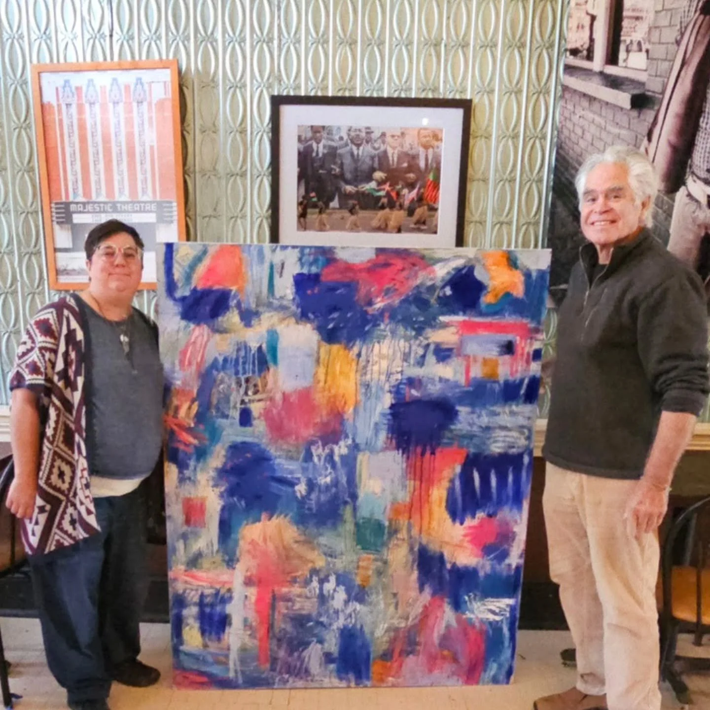 FREE TO FLY - 60" x 48" - Mixed Media on Canvas - From the Beautiful Mistake Collection/Exhibition - MAY 2025 -- SOLD

Good news, one of our local town favorites and legends&nbsp;Tom Haines, owner of Atomic Tom&rsquo;son State Street in Bin
