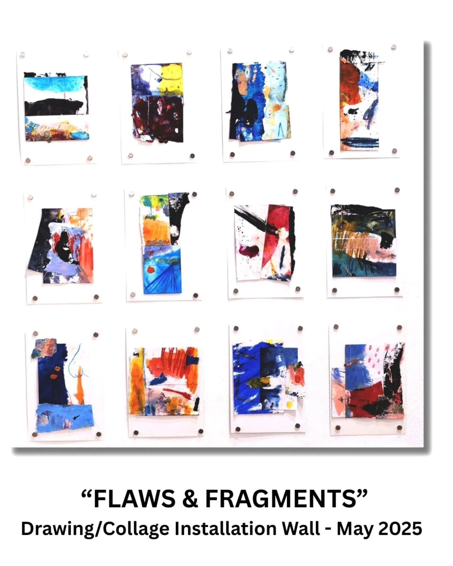 FLAWS &amp; FRAGMENTS
DRAWING/COLLAGE WALL INSTALLATION
9&rdquo; x 6&rdquo; Mixed Media Mounted To Paper - From My Beautiful Mistake Exhibition/Collection - May 2025

This was one of the installation walls from last year's exhibit - I have been looki