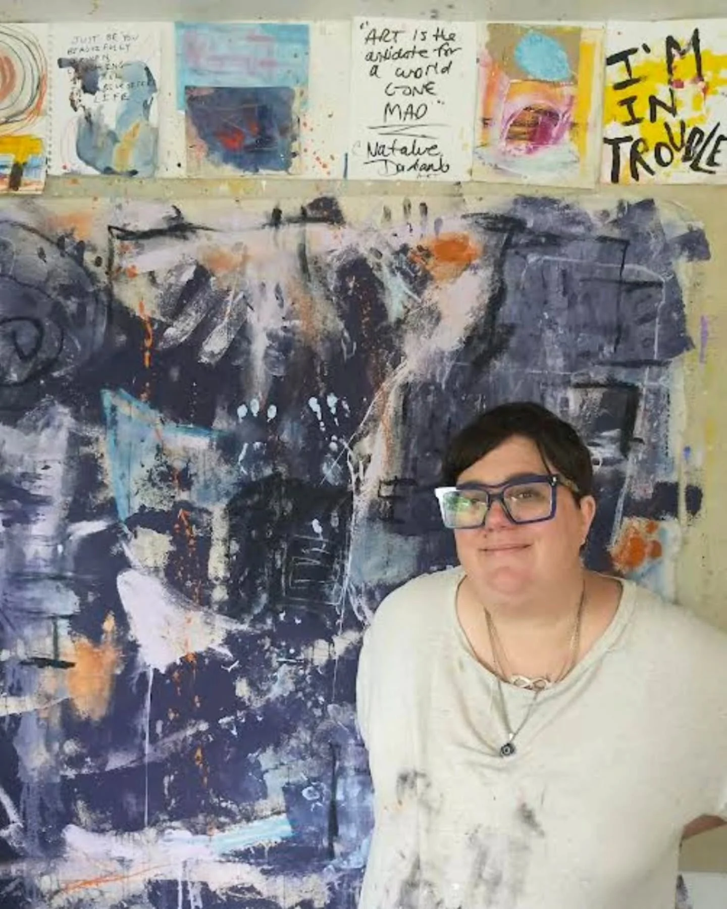 HERE, THERE &amp; EVERYWHERE

CURRENT AFFAIRS. STUDIO SCENES. REFLECTING THROUGH AND BACK ON SO MUCH.

OLDER THOUGHTS BEAMING BACK AROUND &amp; BACK THROUGH...

WORKING ON THIS LARGE 64" PAINTING and trying not to PROCRASTINATE on my LOOMING Dea