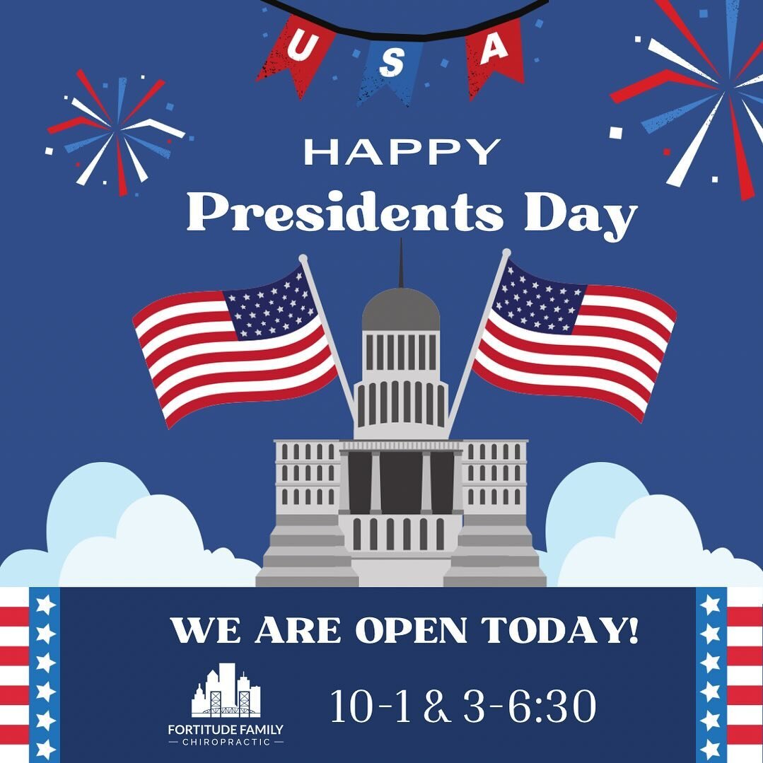 Happy Monday FFC fam and most importantly Happy Presidents Day! 🇺🇸

Reminder: We are ⭐️OPEN⭐️ today for normal hours 10-1 &amp; 3-6:30! 

See you soon for your adjustment 😃

📱904.312.7575
🖥️ www.ffcjax.com
📧 info@ffcjax.com

#JAXWEGOTYOURBACKS