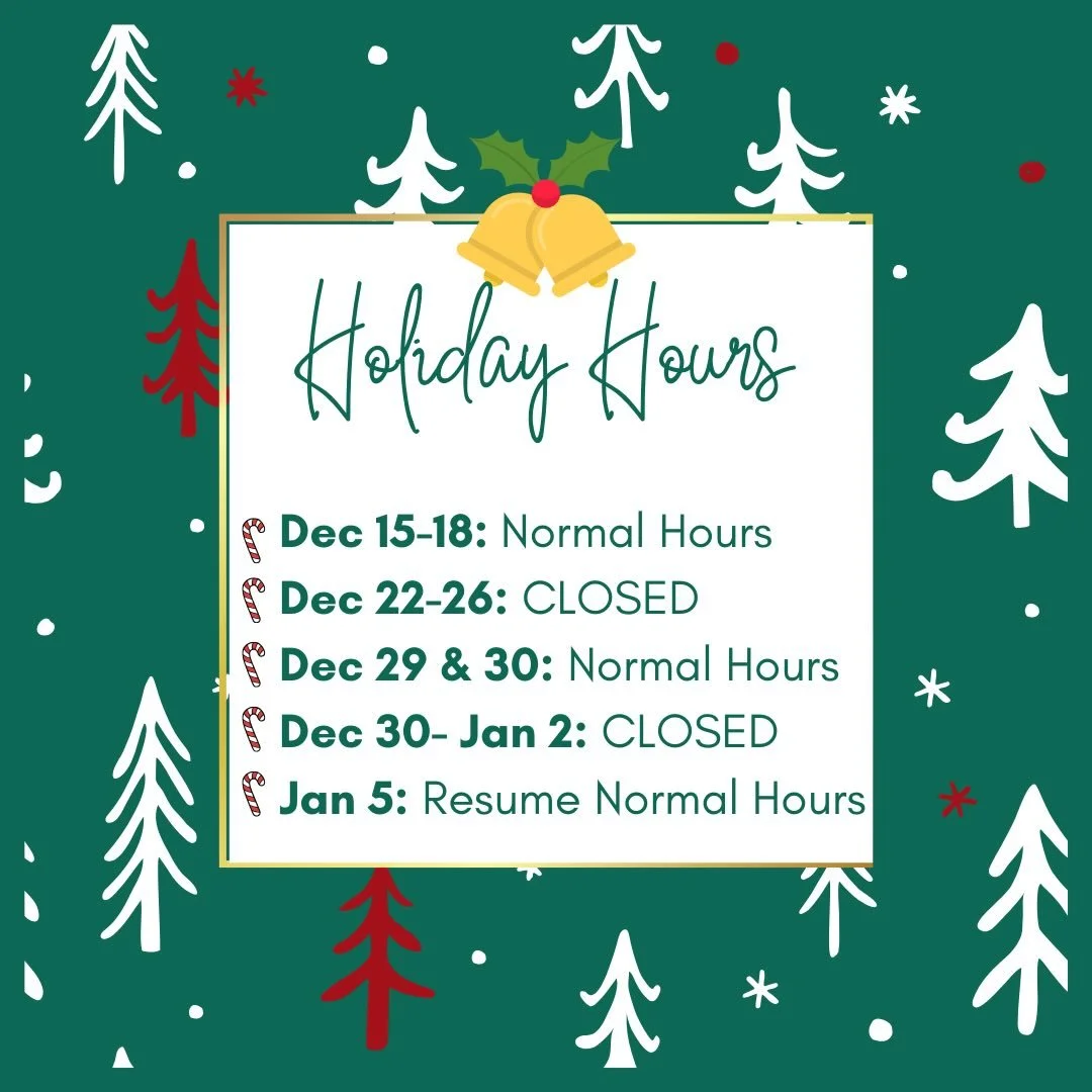FFC FAM here are our 🎄HOLIDAY HOURS🎄 Don&rsquo;t miss your final adjustments of the year&hellip; set those reminders 😊 🔔 As always #JAXWEGOTYOURBACKS
