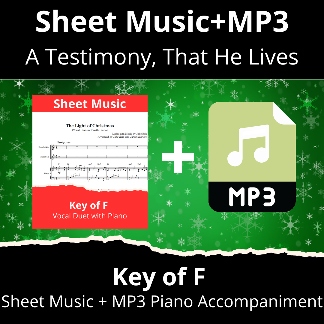 The Light of Christmas - Sheet Music + MP3 - Key of F - Original Key (Vocal Duet, 5 Copies)