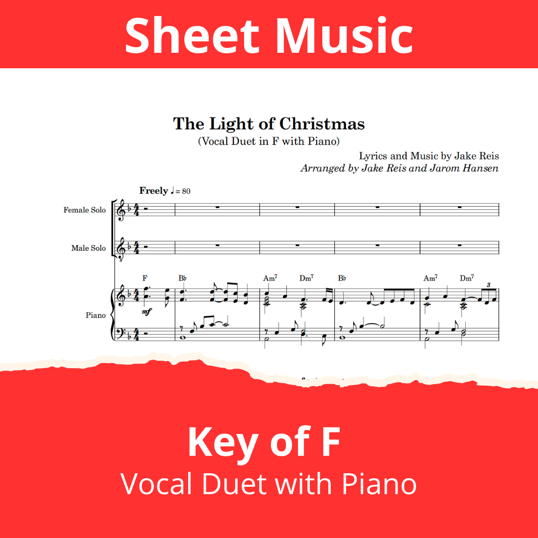 The Light of Christmas - Sheet Music Only - Key of F - Original Key (Vocal Duet, Includes 2 Copies)