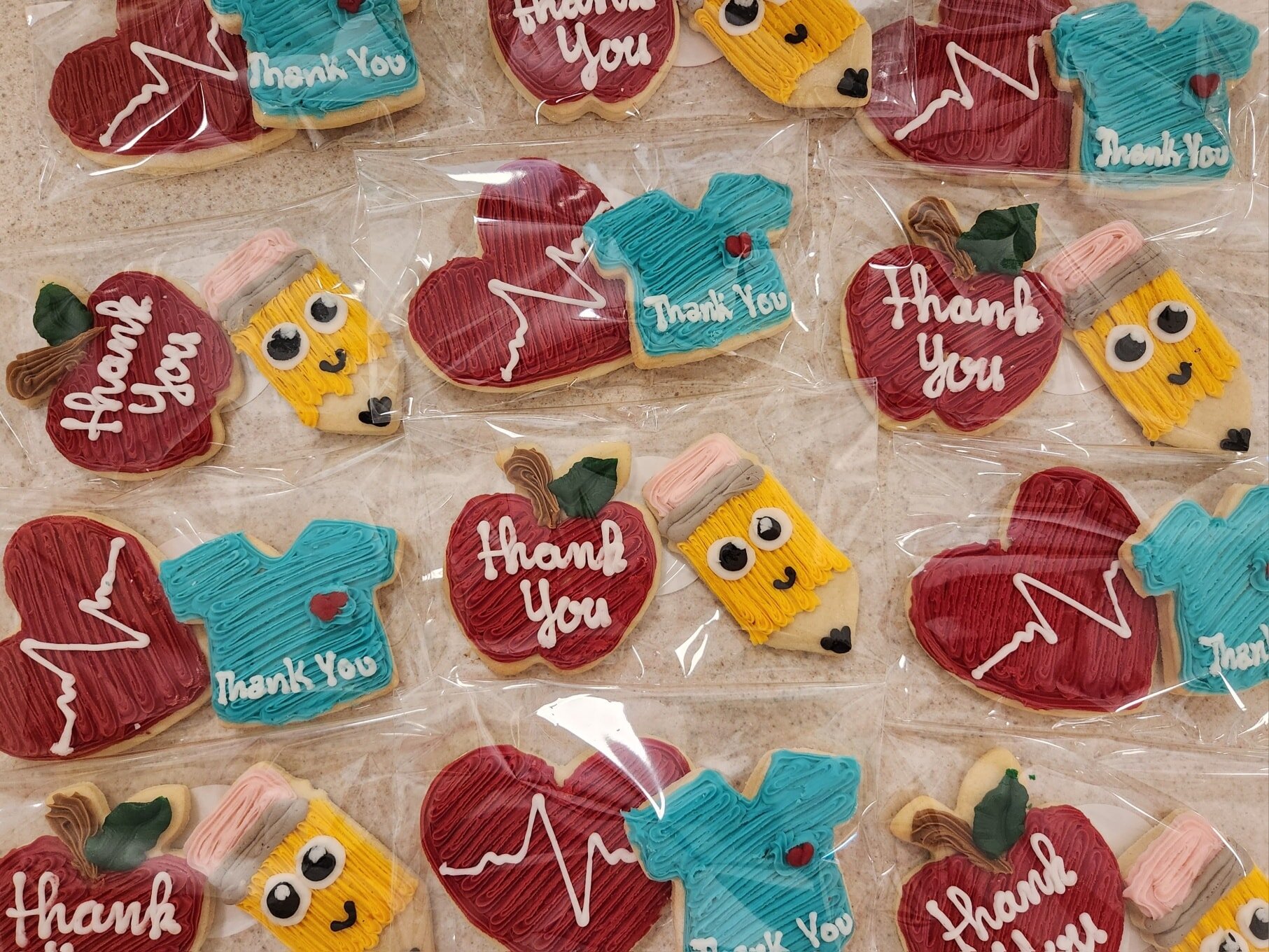 Have you thanked a Teacher this week? What about a nurse? Show them you care the only way we know how... SUGAR COOKIES!! 
While supplies last