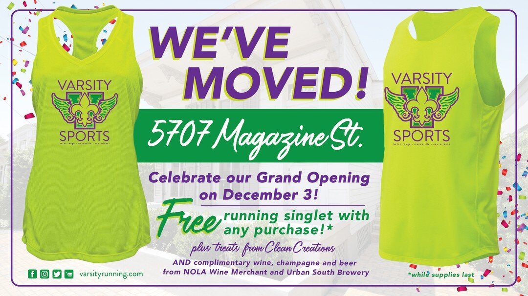 Lots to celebrate this holiday season!
We are having our New Orleans shop Grand Opening this Saturday just as Magazine Street kicks off #merrimentonmagazine this weekend. Come see the new store at 5707 Magazine and grab some FREE treats!
#runhardlive