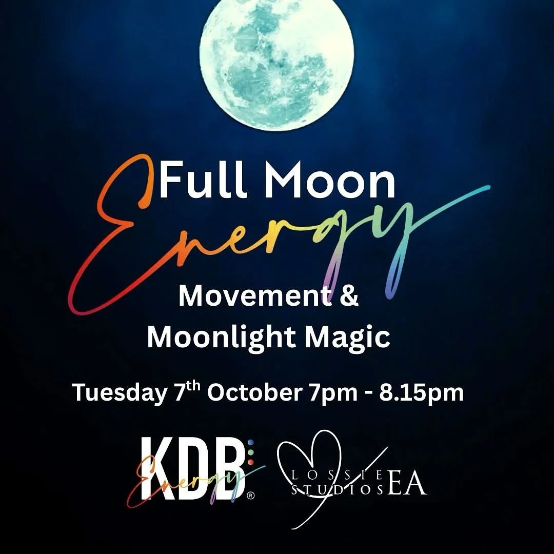 🌕✨ We are delighted to offer you a truly special event&hellip; ✨🌕

Movement &amp; Moonlight Magic
Tuesday 7th October | 7:00&ndash;8:15 pm | &pound;8

In collaboration, KDB Energy and Lossie Entertainment Academy Scotland are bringing you a special