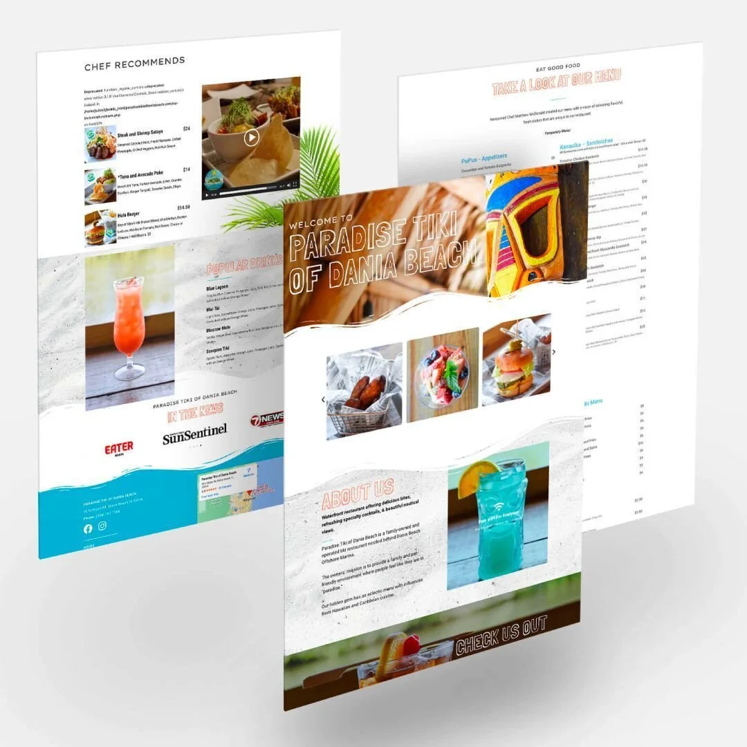 If your food is great... shouldn't you have a website to match?
...
Keep your patrons coming back for more! You can do that with a strong social media presence, amazing customer service experience, and a beautifully designed website that showcases yo