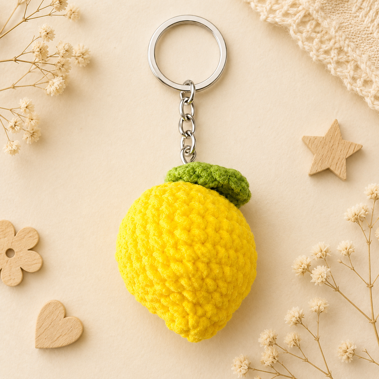 Lemon fruit keychain