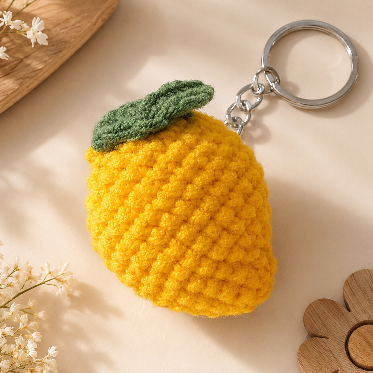 Mango fruit keychain