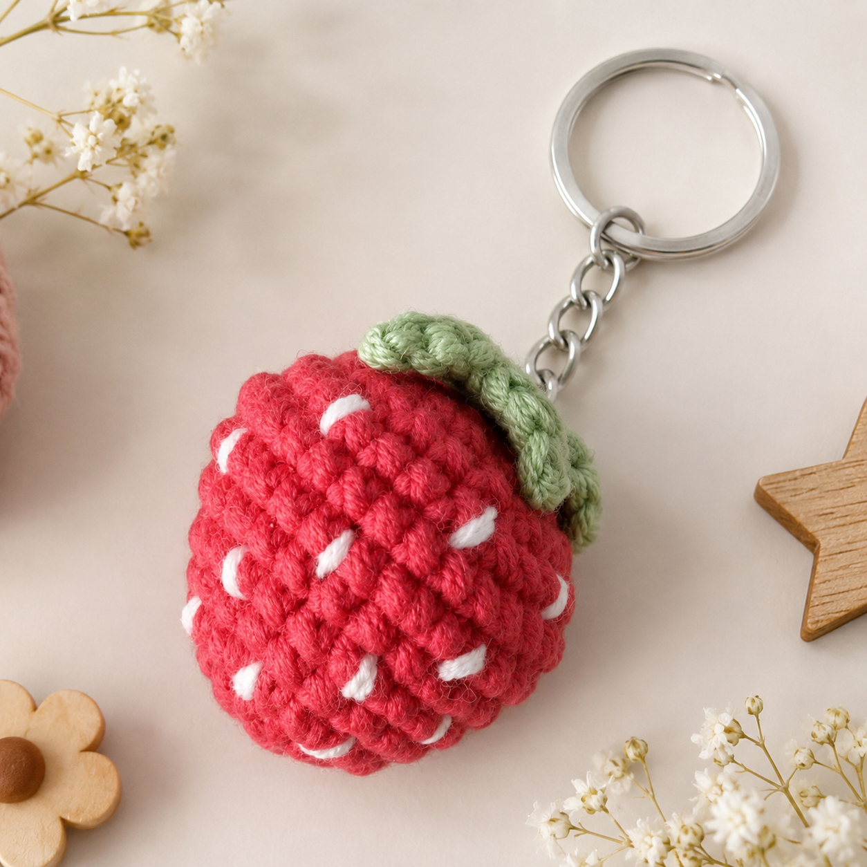 Strawberry fruit keychains
