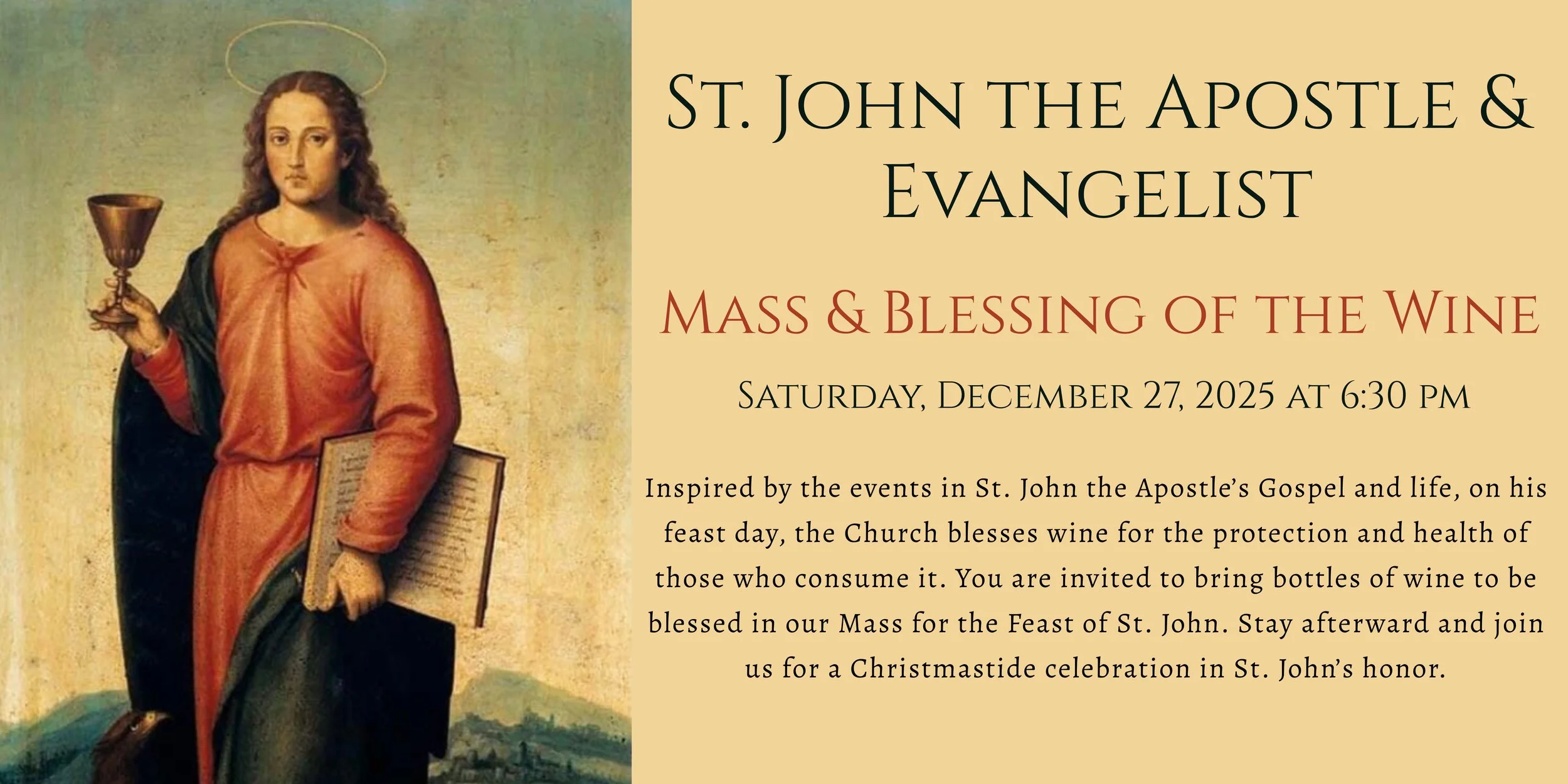 The Feast of St. John the Apostle and Evangelist