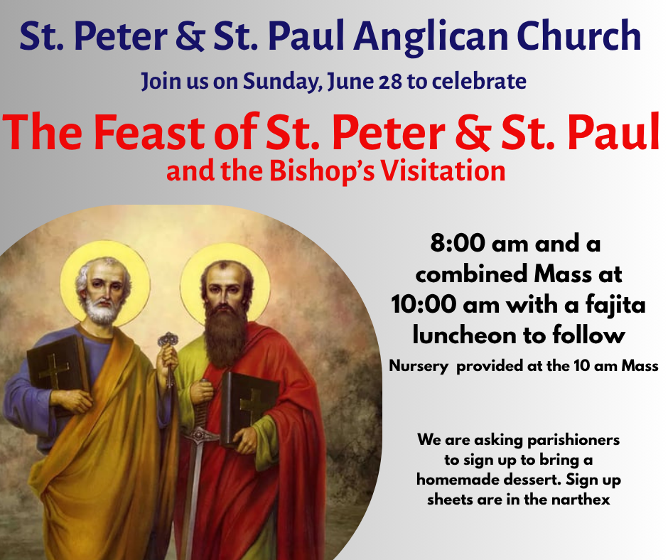 The Feast of St. Peter & St. Paul and the Bishop's Visitation