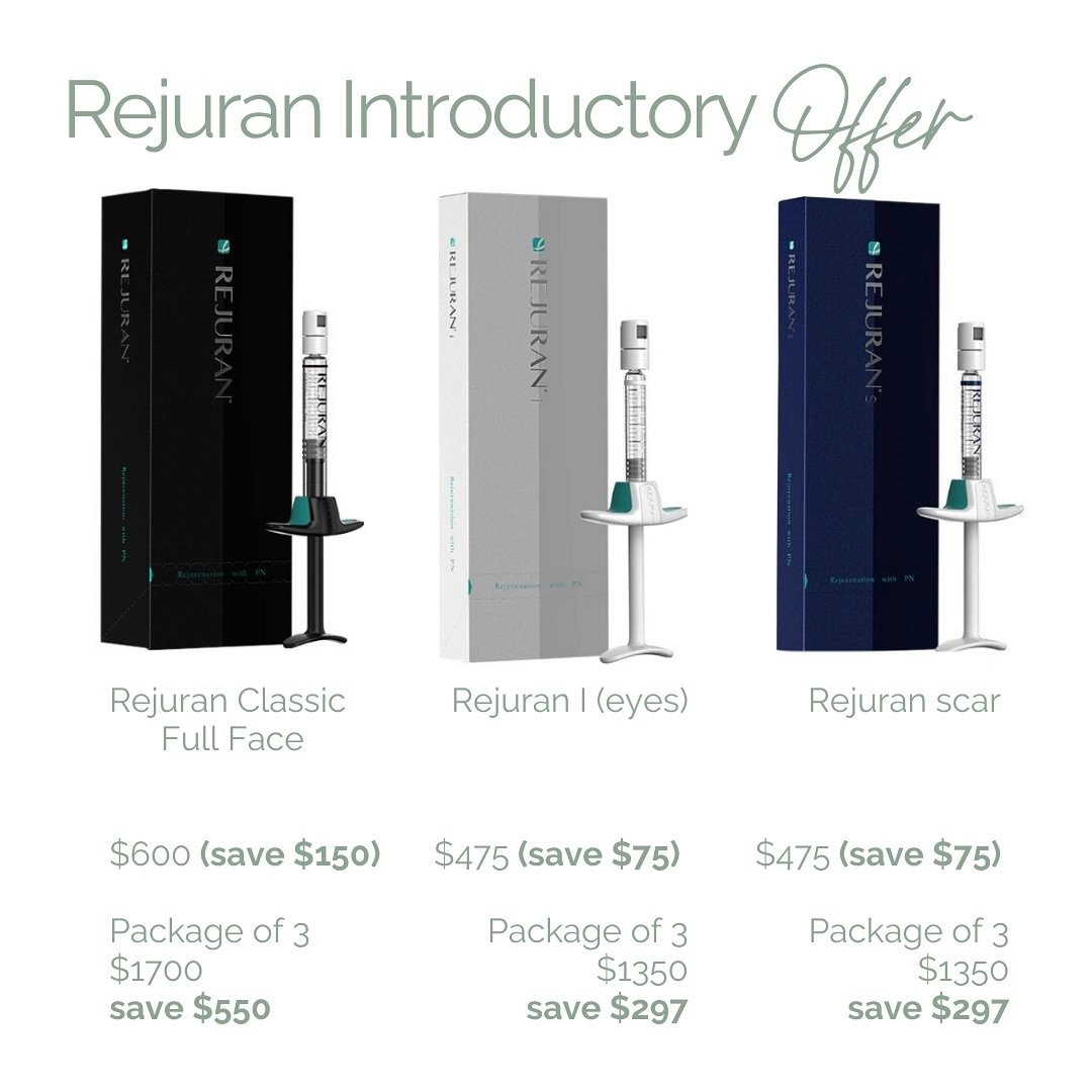 R E J U R A N  H E A L E R 

Now available in clinic and I am doing some introductory offers.

Repair your skin ready for the party season with Rejuran healer! 

Benefits of Rejuran Healer:

**Skin Rejuvenation**: Enhances skin elasticity, firmness, 