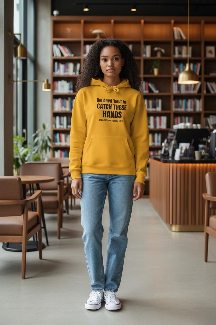 Hoodie — "the devil 'bout to CATCH THESE HANDS" Christian Faith Graphic Hoodie