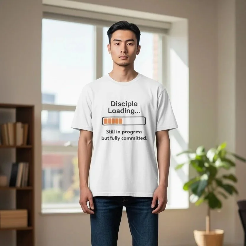 Disciple Loading Tee - Faith Inspired Women's Softstyle Shirt, Casual Top, Motivational T-Shirt, Christian Apparel, Gift for Believers