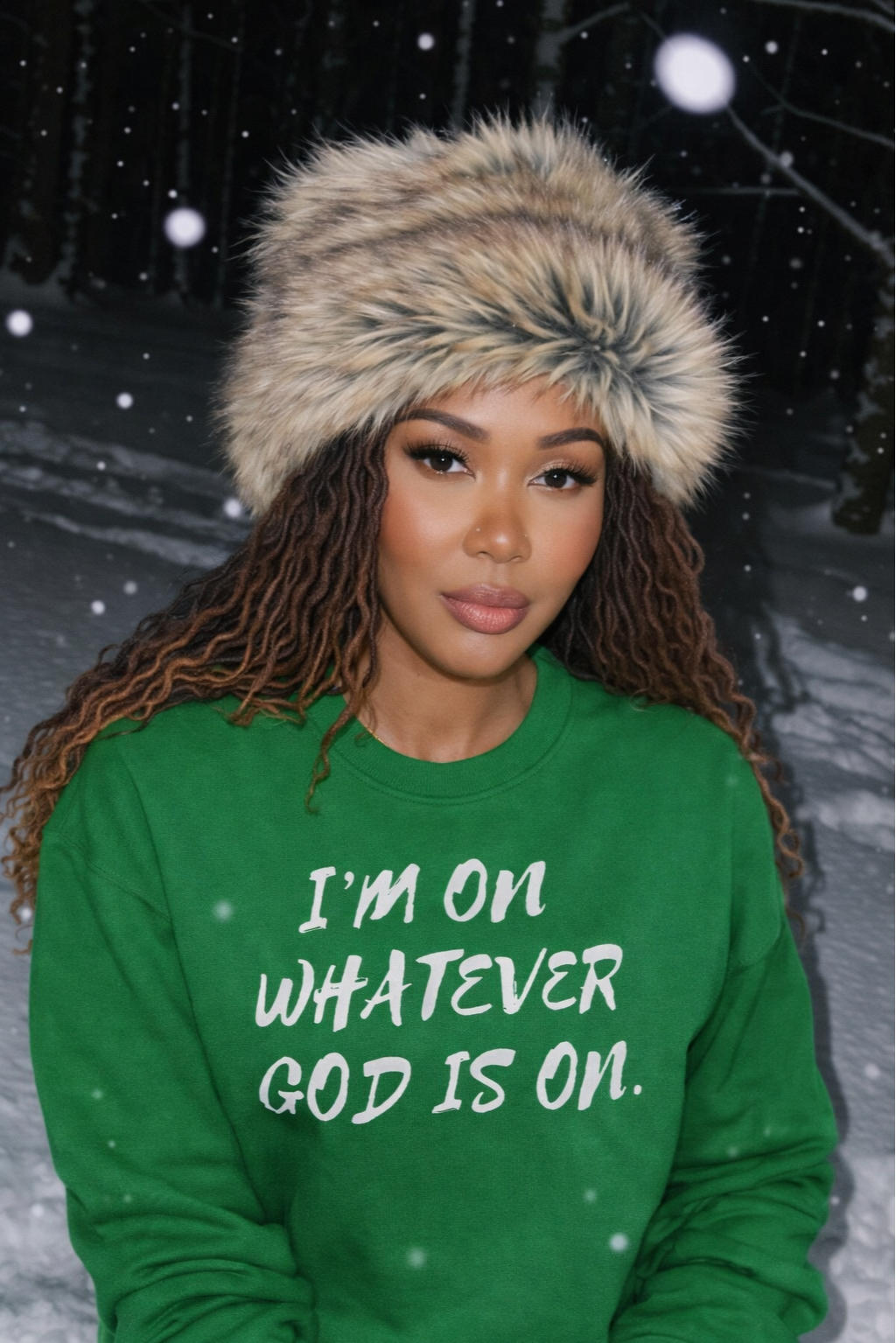 Faith-Inspired Crewneck Sweatshirt — "I'm on whatever GOD is on"