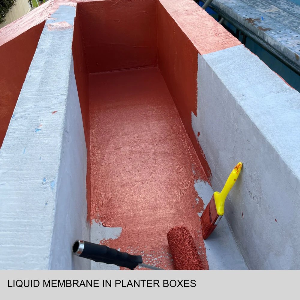 Liquid Membrane in planter boxes