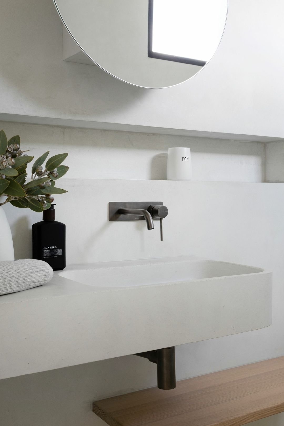 Microcement Bathroom Sink and Joinery