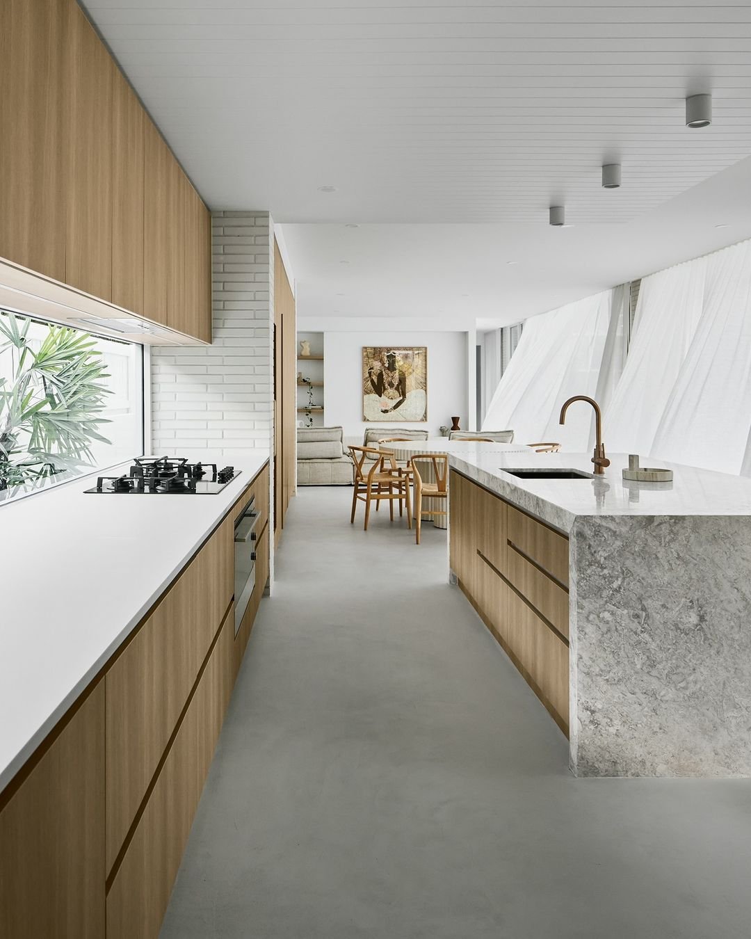 microcement kitchen modern flooring