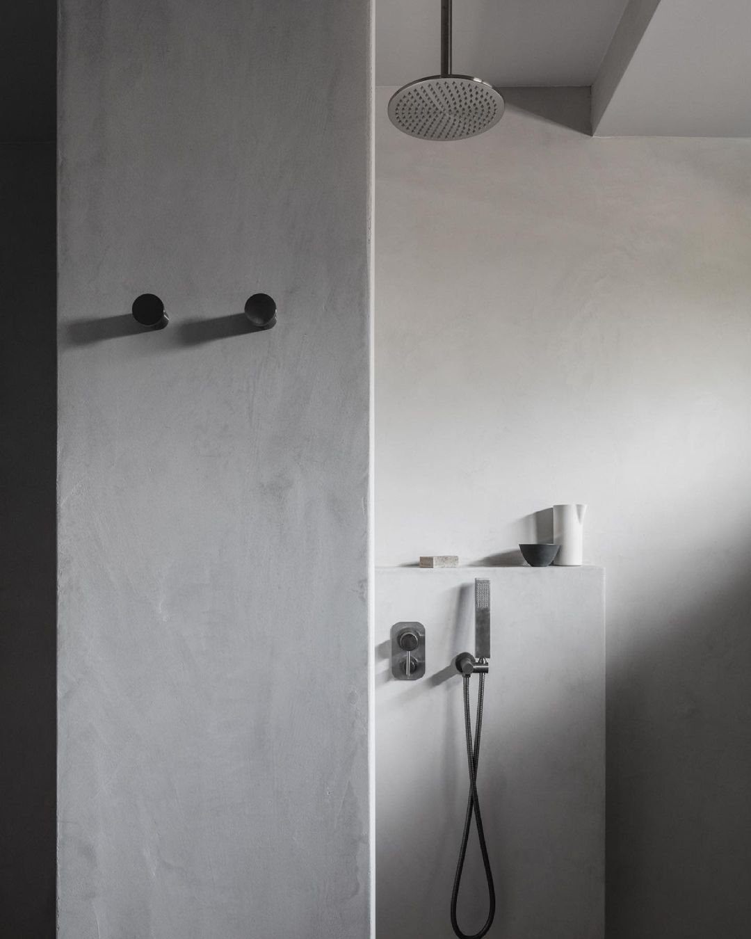 grey microcement bathroom shower walls