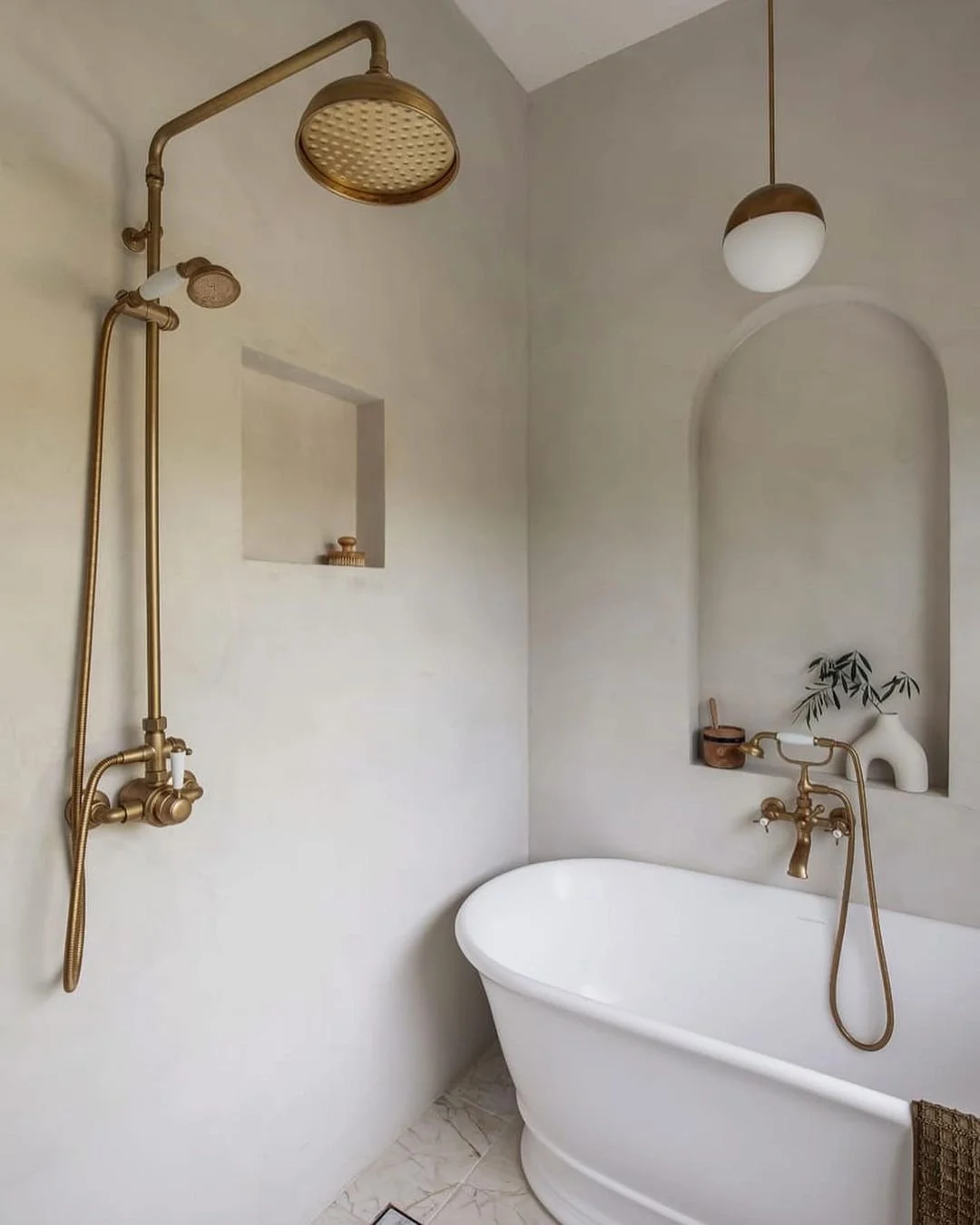 bathroom renovation with microcement shower