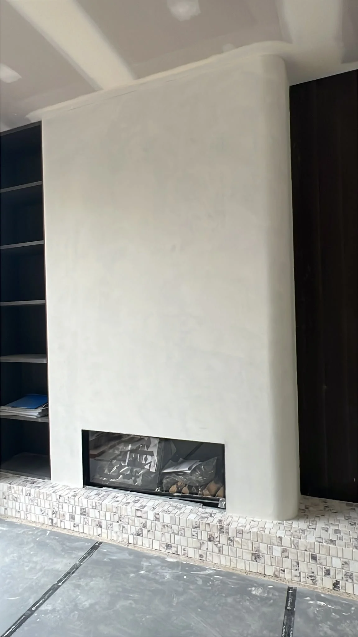 x-bond microcement fireplace