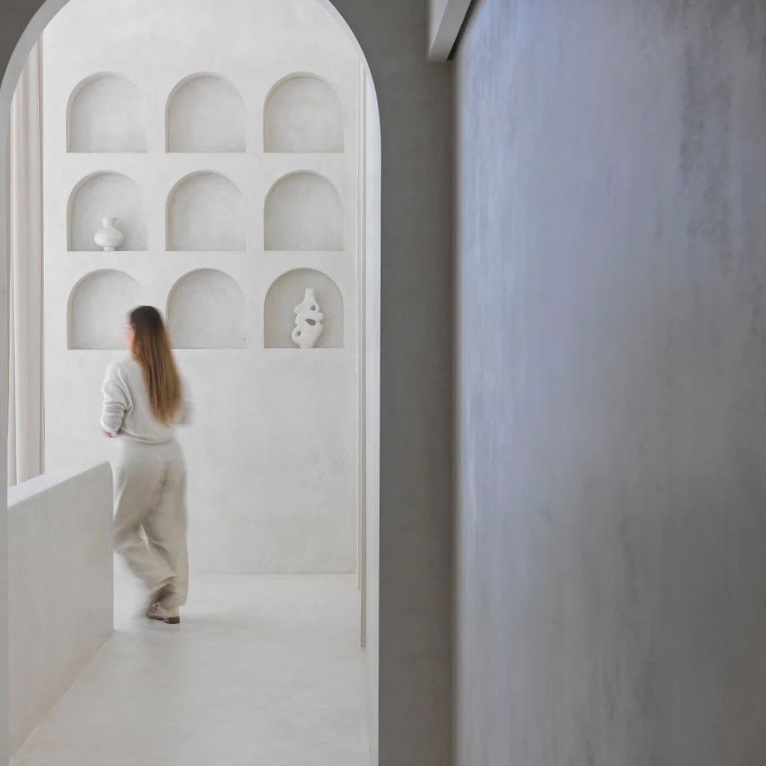 microcement shelving
