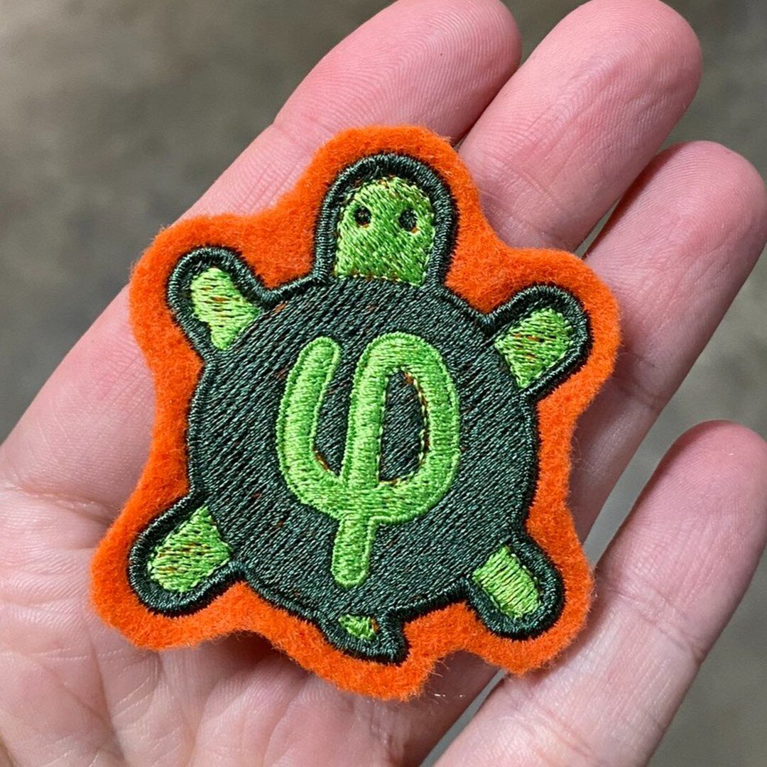 Uploaded embroidery machine files you can use to recreate the &Phi; turtle. https://makephilosophy.com/turtle