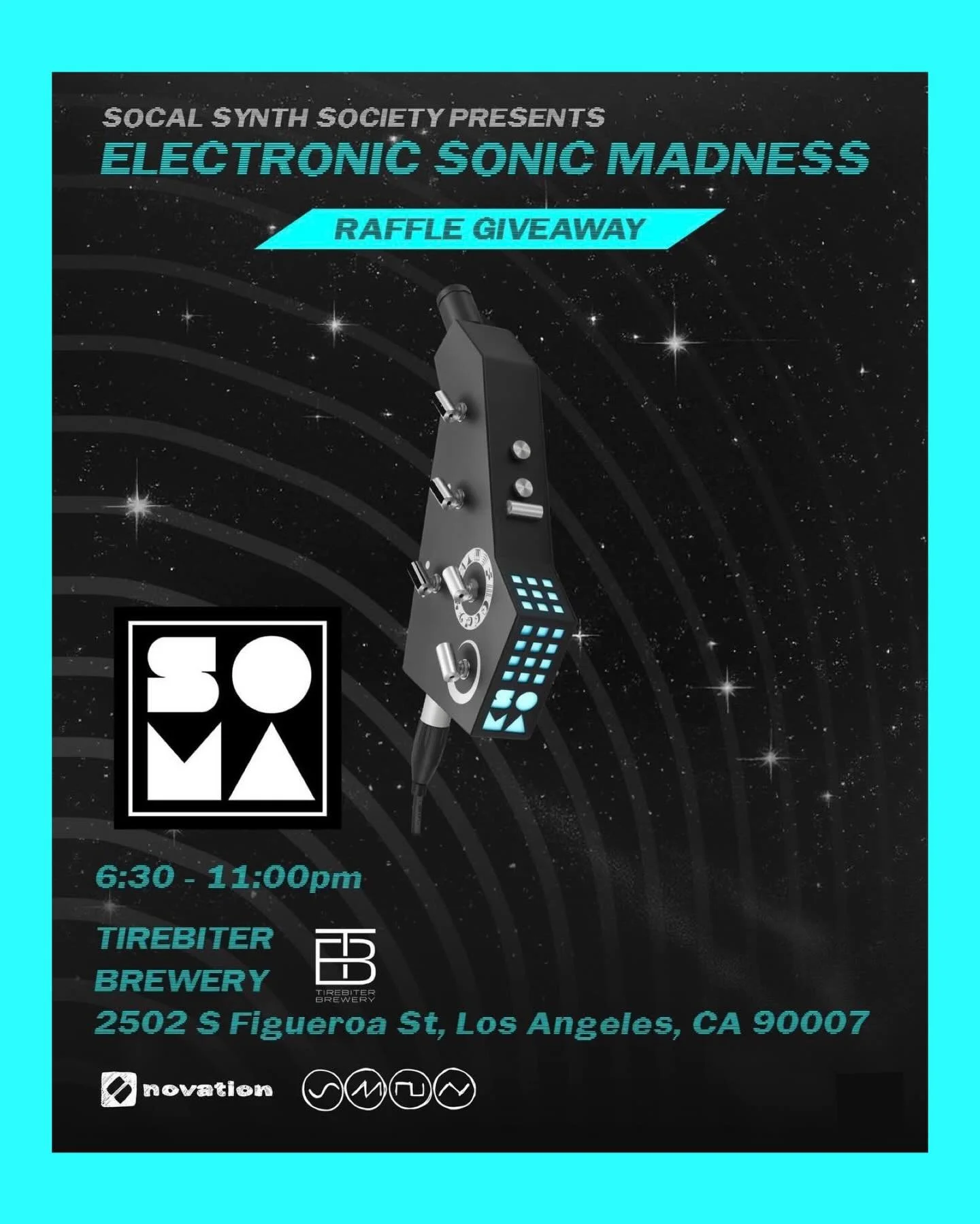 See you on Thursday for Electronic Sonic Madness by @socalsynthsociety for live music and free raffle giveaway! 

SOMA will be contributing a PIPE! 

The Pipe turns your voice into a powerful FX / beat / lead / soundscape synthesizer and it offers un