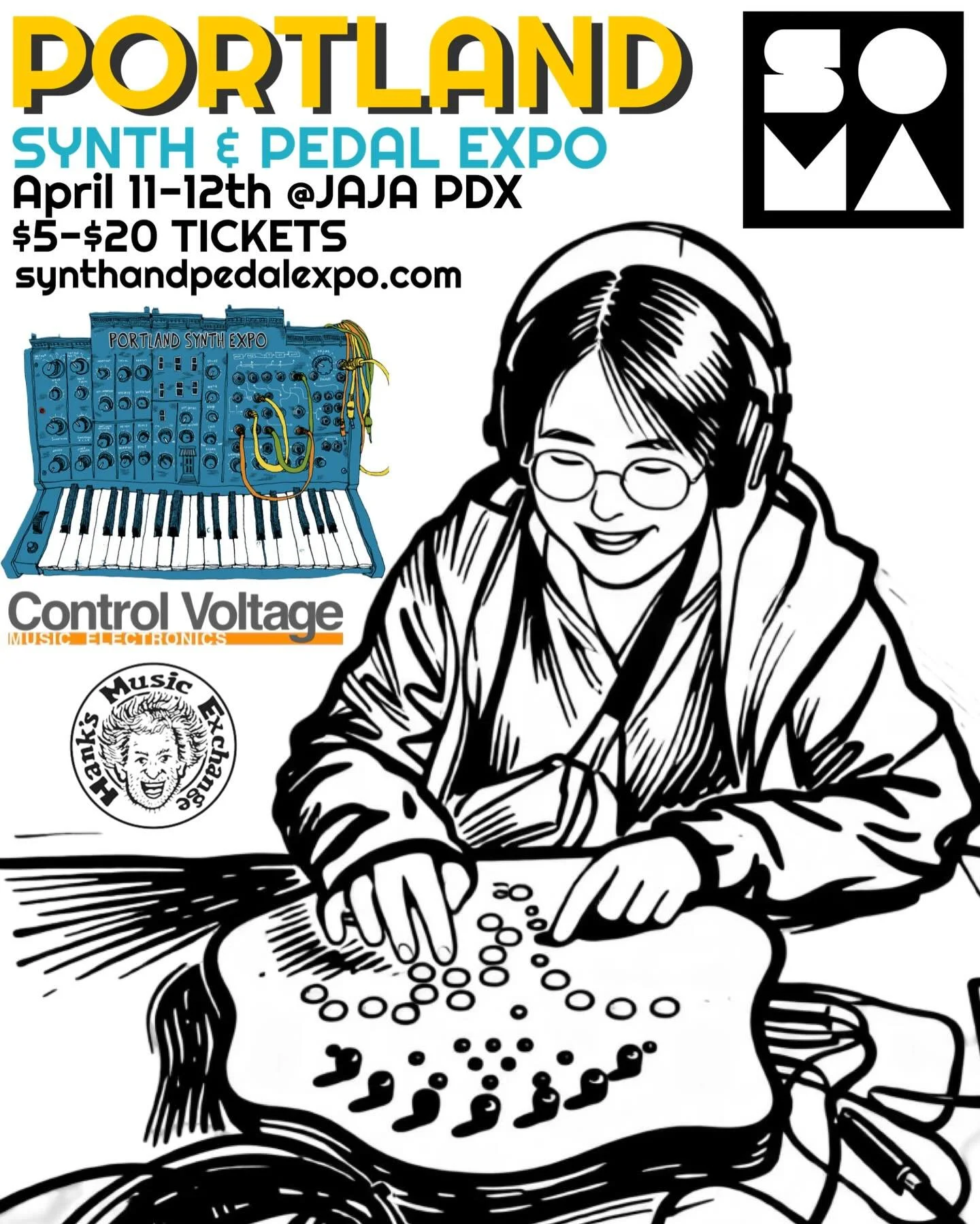 Hey PORTLAND, we&rsquo;re coming BACK this APRIL for the Synth &amp; Pedal Expo! Looking forward to seeing you again soon 🔥⚡️

As always ALL @somasynths instruments will be on display for you to try🔊. Kevin and Feliepe SOMA US Team will be there to