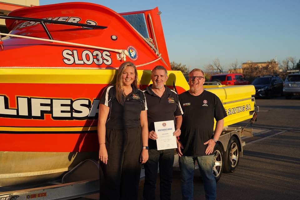 We were proud to recently present Jim Dale (West Beach Surf Life Saving), Emma Fitzpatrick (Aldinga Bay Surf Life Saving Club), and Matthew Crichton (Seacliff Surf Life Saving Club) with an SLSA Rescue Medal in recognition of their courageous efforts