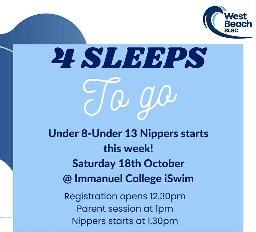 NIPPERS BEGINS THIS SATURDAY! 🩵💙

Join us at Immanuel College Pool from 12.30pm. 

#nippers #westbeachslsc #westies #upwesties #westbeachnippers #summer #wbslsc #immanuel