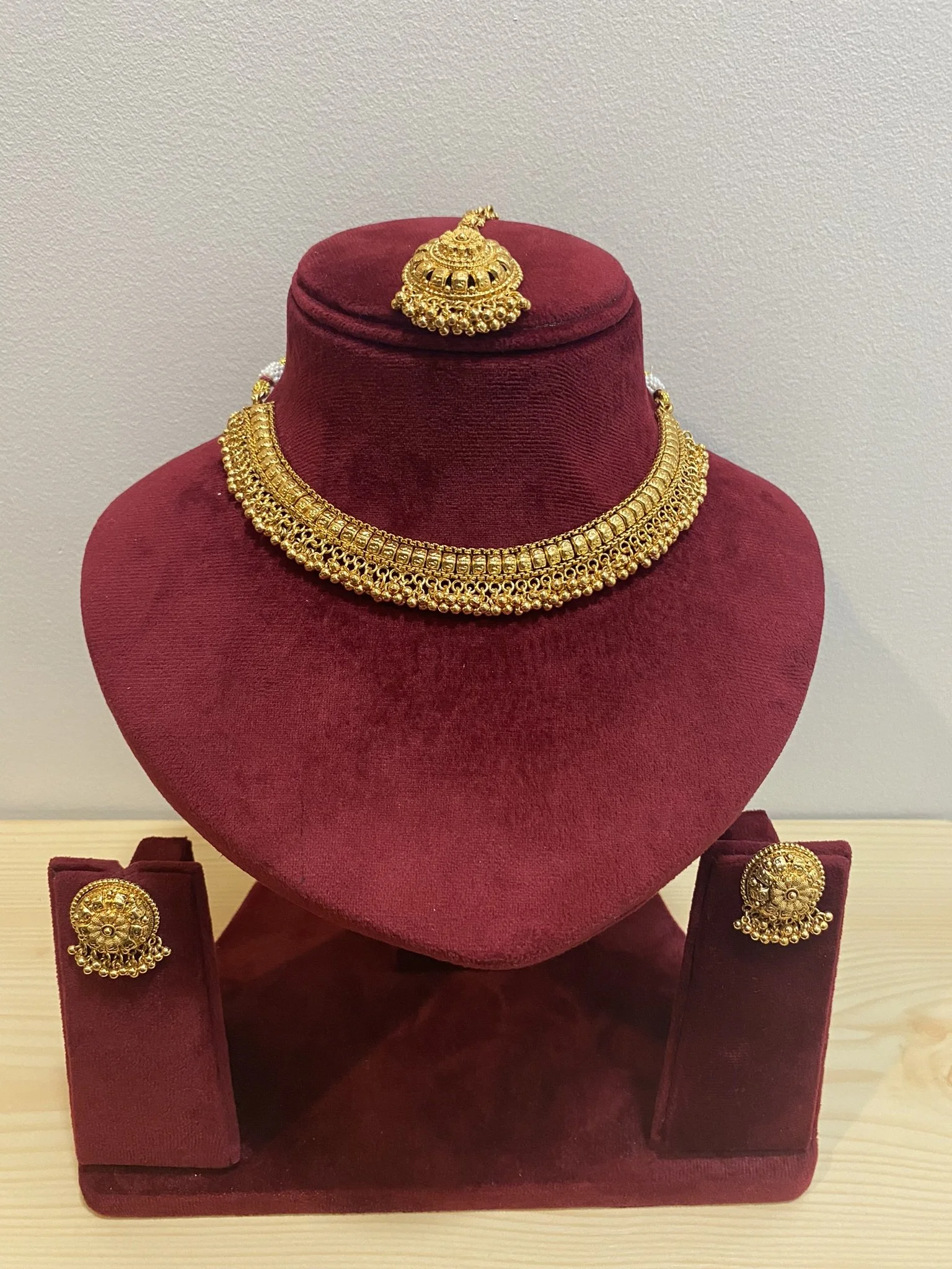 Gold Plated Set with studs and tikka
